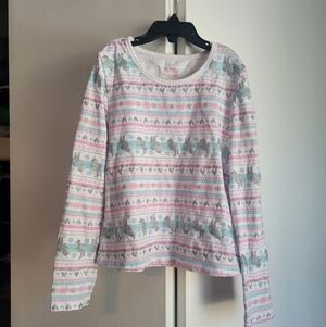 Size 7 Isaac Mizrahi Long-sleeved Tee With Sparkly Unicorns And Snowflakes